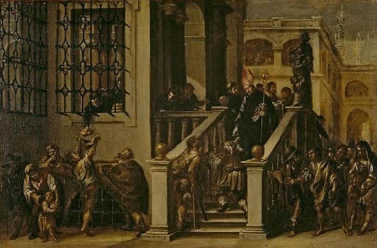 Juan de Valdes Leal Saint Thomas of Villanueva Giving Alms to the Poor oil painting picture